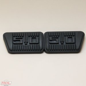 65-68 Brake & Clutch Pedal-Pad Set with '5.0-badge Logo'